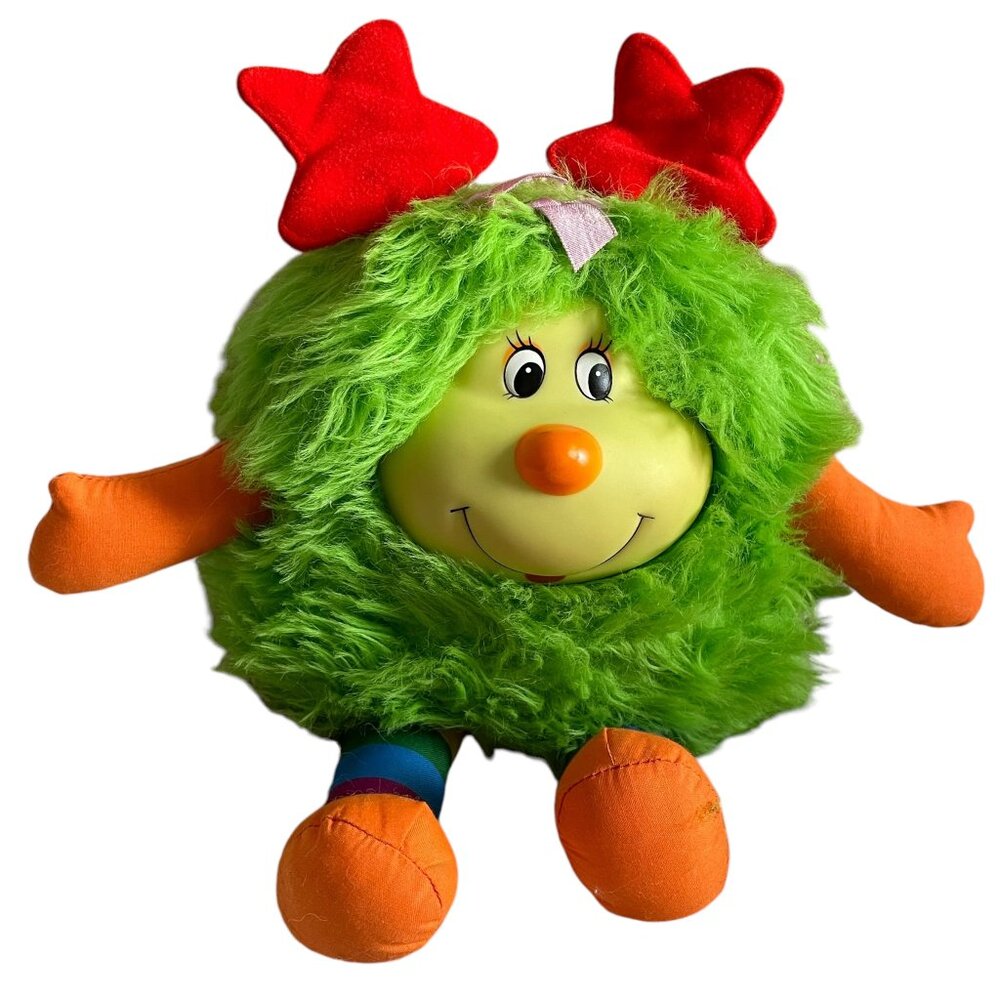 Rare Vintage 1983 Rainbow Brite Lucky Green Girl Sprite Plush Doll Rubber Face